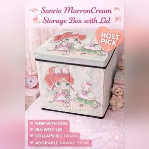 Sanrio MarronCream Storage Box with Lid – NWT – Kawaii Collapsible Bin